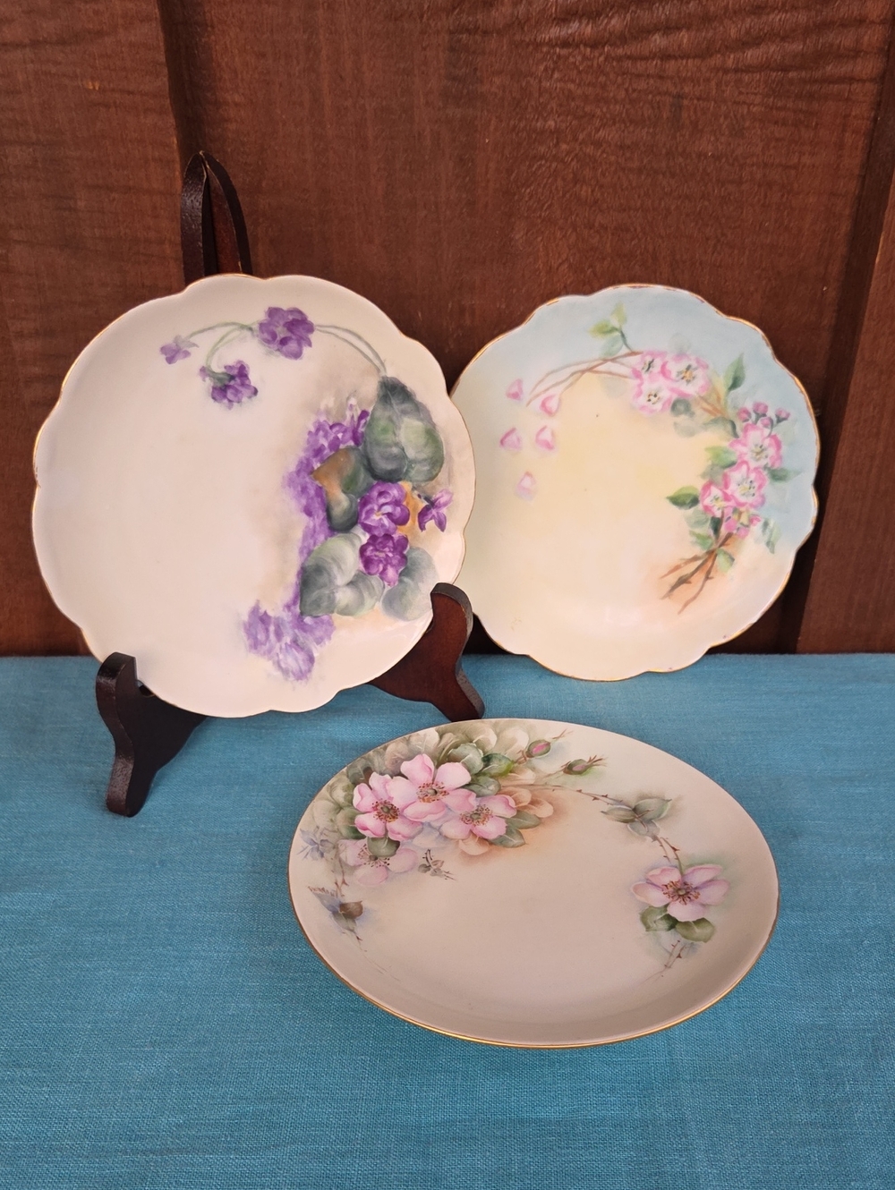 3 Vintage Floral Plates 6 1/4" Limoges Bavaria